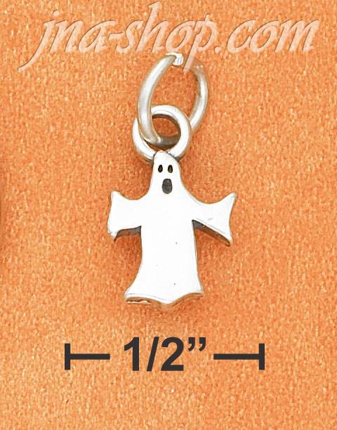 Sterling Silver HIGH POLISH FLAT GHOST CHARM - Click Image to Close