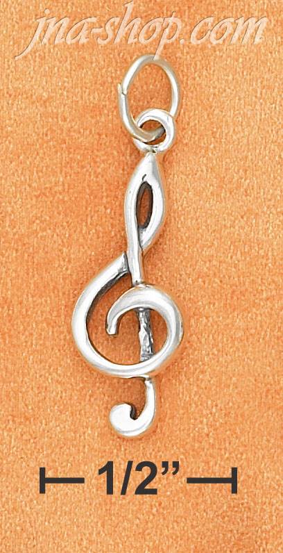 Sterling Silver ANTIQUED G CLEF CHARM - Click Image to Close