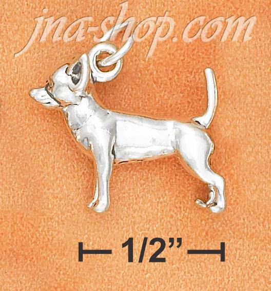 Sterling Silver 3D CHIHUAHUA CHARM - Click Image to Close