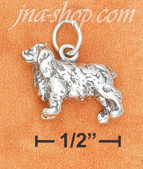 Sterling Silver 3D ANTIQUED COCKER SPANIEL CHARM - Click Image to Close