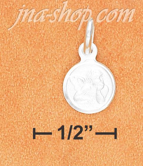 Sterling Silver ITALIAN 8MM ROUND SATIN FINISH RAFAEL CHARM - Click Image to Close