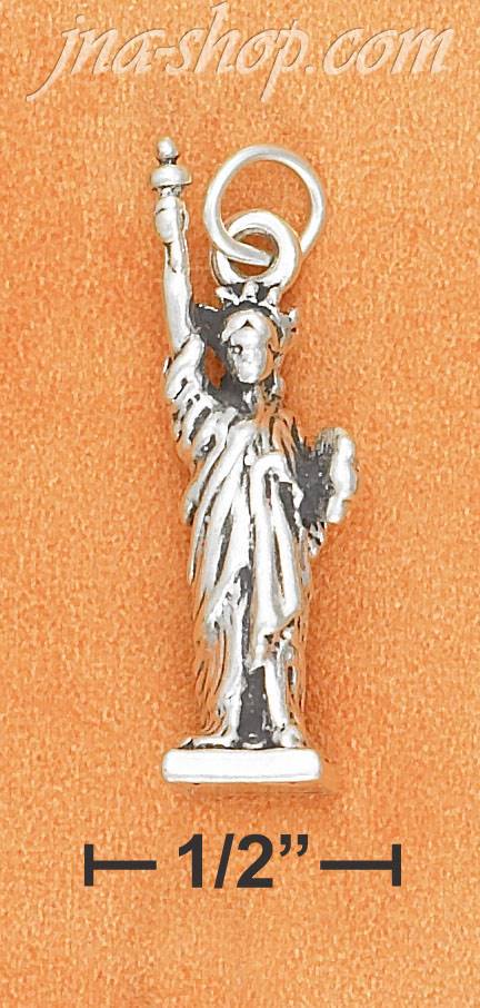Sterling Silver ANTIQUED 3D STATUE OF LIBERTY CHARM - Click Image to Close