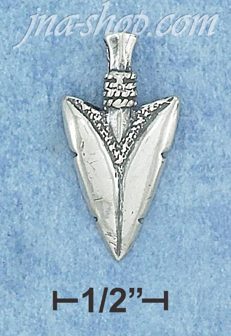 Sterling Silver ANTIQUED ARROWHEAD W/ ROPE CHARM - Click Image to Close