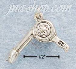 Sterling Silver HAIRDRYER CHARM - Click Image to Close