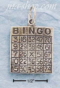 Sterling Silver BINGO CARD CHARM - Click Image to Close