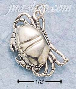 Sterling Silver SMALL ANTIQUED CRAB CHARM - Click Image to Close