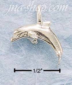 Sterling Silver SMALL HP DOLPHIN W/ BAIL CHARM - Click Image to Close