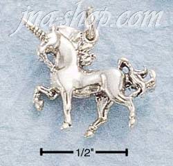 Sterling Silver PRANCING UNICORN CHARM - Click Image to Close