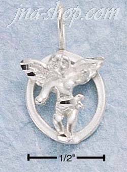 Sterling Silver OVAL DC GUARDIAN ANGEL CHARM - Click Image to Close