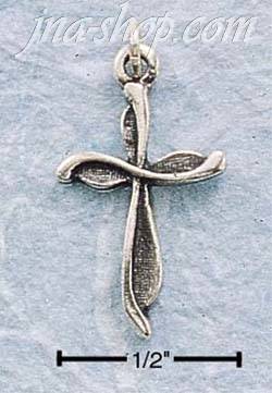 Sterling Silver SMALL SWIRL CROSS CHARM - Click Image to Close