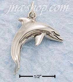 Sterling Silver MEDIUM HP DOLPHIN CHARM - Click Image to Close