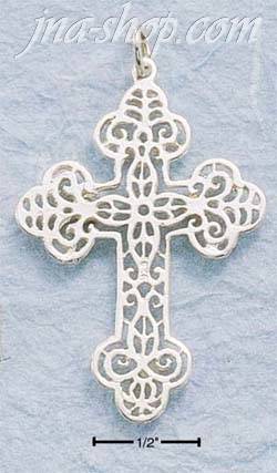 Sterling Silver FILIGREE CROSS CHARM - Click Image to Close