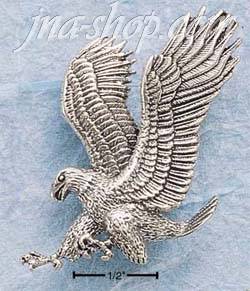 Sterling Silver LARGE LANDING BALD EAGLE CHARM - Click Image to Close