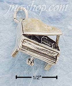 Sterling Silver GRAND PIANO CHARM - Click Image to Close