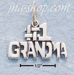 Sterling Silver "#1 GRANDMA" CHARM - Click Image to Close