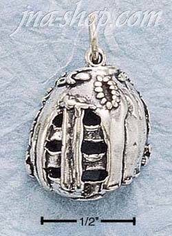 Sterling Silver ANTIQUED FIELDER'S GLOVE CHARM - Click Image to Close