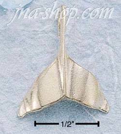 Sterling Silver LARGE WHALE FLUKE CHARM - Click Image to Close