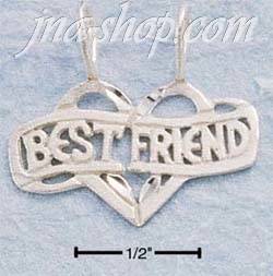 Sterling Silver DC LARGE FLAT "BEST FRIENDS" MITZPAH - Click Image to Close