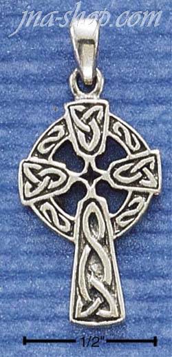 Sterling Silver SMALL ANTIQUED CELTIC CROSS CHARM - Click Image to Close