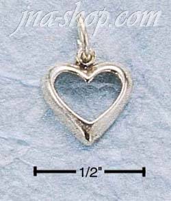 Sterling Silver SMALL OPEN HEART CHARM - Click Image to Close
