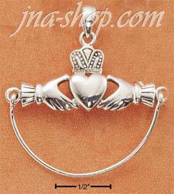 Sterling Silver CLADDAGH CHARM HOLDER - Click Image to Close