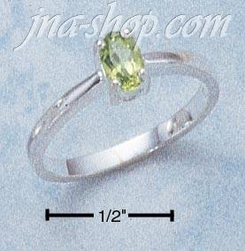 Sterling Silver 6X4 OVAL PERIDOT RING SIZES 4-10 - Click Image to Close