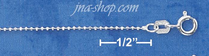 18" Sterling Silver DIAMOND-CUT BEAD CHAIN 1MM - Click Image to Close