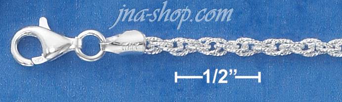 16" Sterling Silver 2.5MM DIAMOND-CUT LOOSE ROPE CHAIN - Click Image to Close
