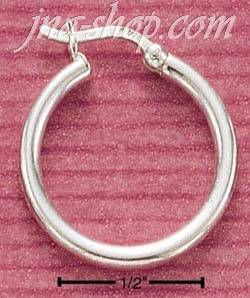 Sterling Silver 20MM TUBULAR HOOP WITH FRENCH LOCK EARRINGS - Click Image to Close