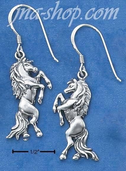 Sterling Silver PONY EARRINGS ON FRENCH WIRES - Click Image to Close