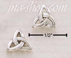 Sterling Silver CELTIC FANCY TRIANGLE POST EARRINGS - Click Image to Close