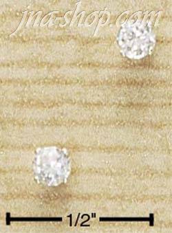 Sterling Silver 3MM ROUND CLEAR CZ POSTS - Click Image to Close