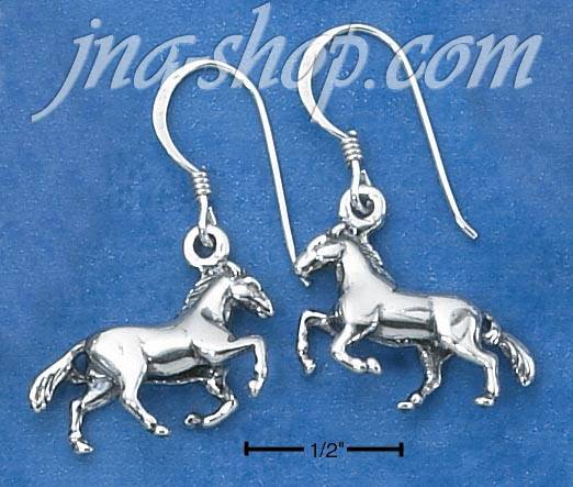 Sterling Silver GALLOPING HORSES ON FRENCH WIRE - Click Image to Close
