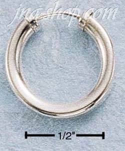 Sterling Silver 17MM ENDLESS, 3MM ROUND STOCK HOOP EARRINGS - Click Image to Close