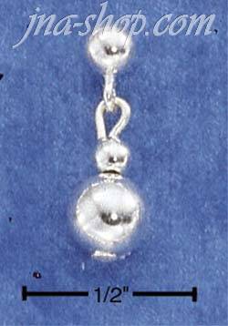 Sterling Silver 6MM BALL DROP POST EARRINGS - Click Image to Close