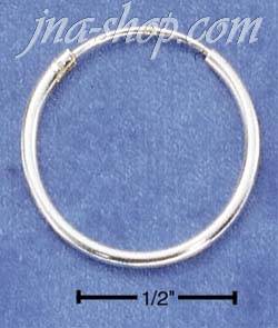 Sterling Silver 18MM ENDLESS TUBULAR HOOP EARRINGS - Click Image to Close
