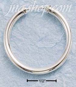 Sterling Silver 29MM ENDLESS, 3MM ROUND STOCK HOOP EARRINGS - Click Image to Close
