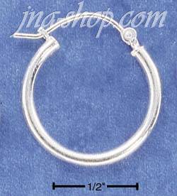 Sterling Silver LIGHTWEIGHT 20MM HOOPS WITH CURVED LOCK EARRINGS - Click Image to Close
