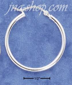 Sterling Silver LIGHTWEIGHT 28MM HOOPS WITH CURVED LOCK EARRINGS - Click Image to Close
