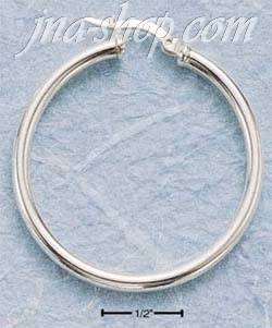 Sterling Silver 38MM TUBULAR HOOP WITH FRENCH LOCK EARRINGS (3MM - Click Image to Close