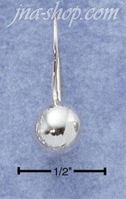 Sterling Silver 8MM BALL ON EURO-WIRE EARRINGS - Click Image to Close