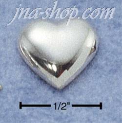 Sterling Silver POLISHED HEART POST EARRINGS - Click Image to Close