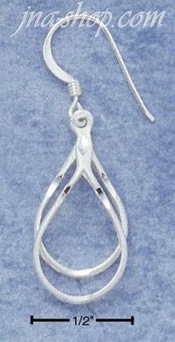 Sterling Silver FW EARRINGS W/ FROSTED DC DOUBLE OPEN TEARDROPS - Click Image to Close