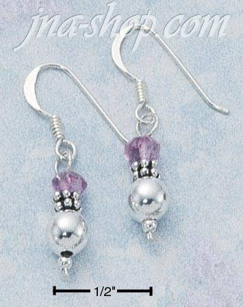 Sterling Silver 6MM BALL W/ BALI DAISIES & FACETED AMETHYST ON F - Click Image to Close