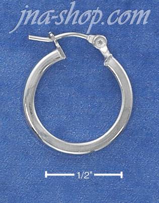 Sterling Silver 16MM LIGHTWEIGHT SQUARED HOOPS - Click Image to Close