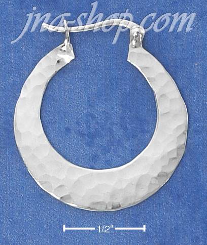 Sterling Silver 25MM FLAT ROUND HAMMERED HOOP EARRINGS - Click Image to Close