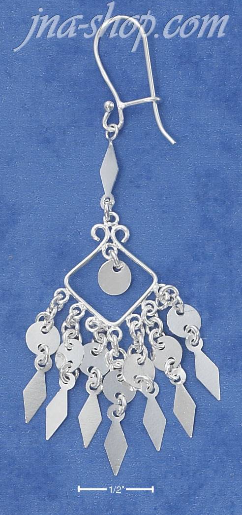 Sterling Silver FANCY SCROLLED WIRE BALI DANGLES W/ FRINGE KIDN - Click Image to Close