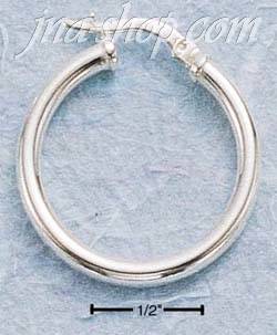 Sterling Silver 25MM TUBULAR HOOP WITH FRENCH LOCK EARRINGS (3MM - Click Image to Close