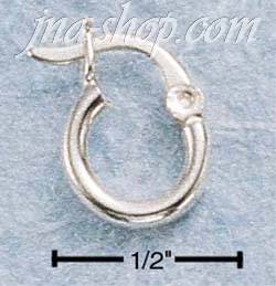Sterling Silver 10MM TUBULAR HOOP WITH FRENCH LOCK EARRINGS - Click Image to Close