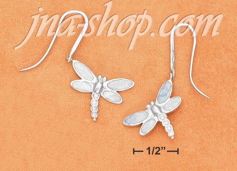 Sterling Silver DRAGONFLY W/ SYN BLUE OPAL WINGS & CZ BODY FW EA - Click Image to Close